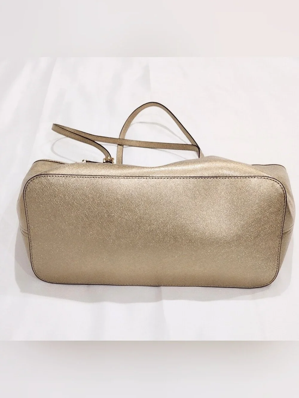 Michael Kors Metallic Gold Tote with Logo Charm